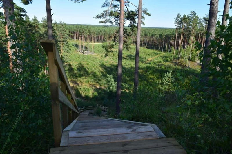 Kayak at the Latvian-Lithuanian border, biggest inland dune - Historic sights downstream from the launch